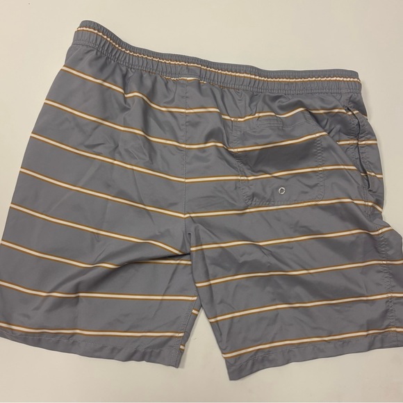 Amazon Essentials Men’s Swim Trunks XXL | Gray with Yellow Stripes - Picture 4 of 4